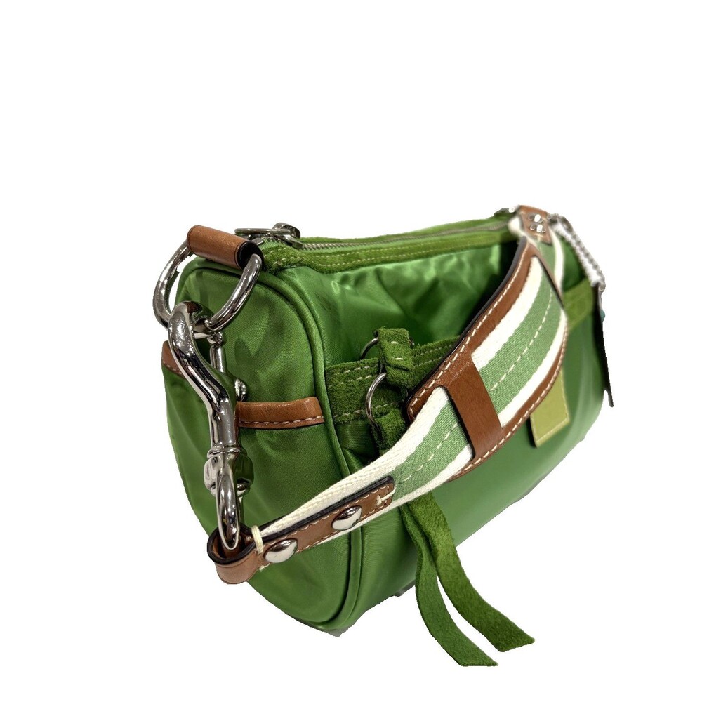 Coach Green Sateen / Leather trim Mini Barrel Bag Vintage 2006 RARE - Picture 6 of 14